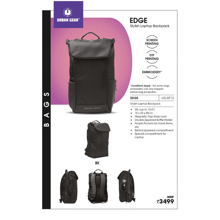 URBAN GEAR -  EDGE - Stylish Backpack -  UG-BP13