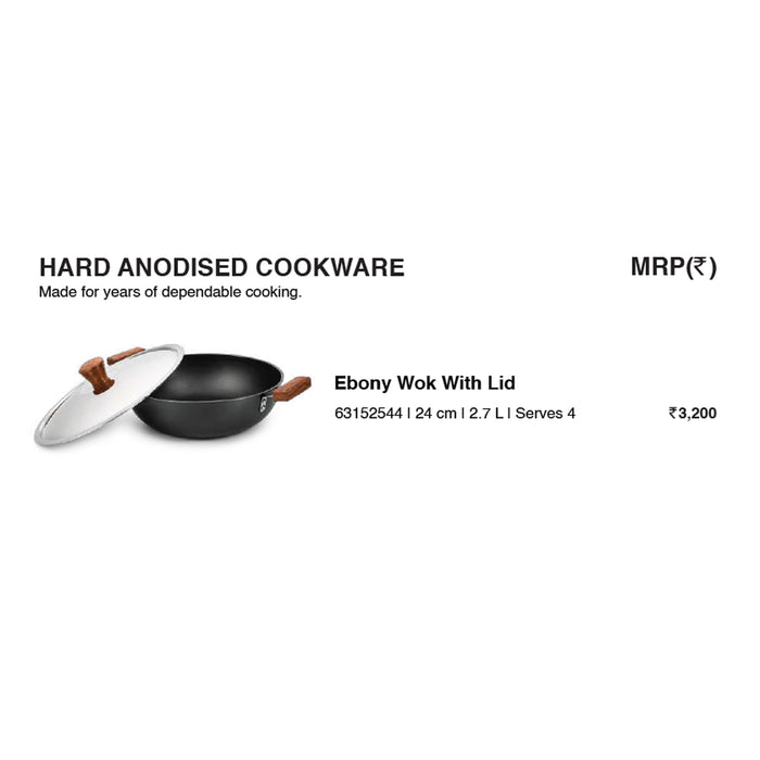 Wonder Chef - Ebony Wok With Lid