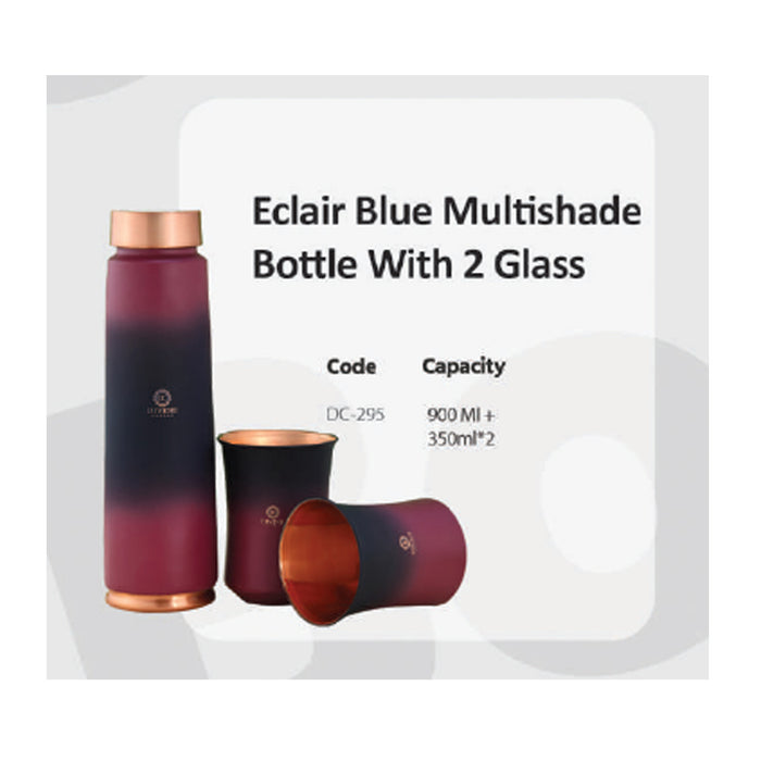 Eclair Blue Multishade Bottle With 2 Glass   DC-295
