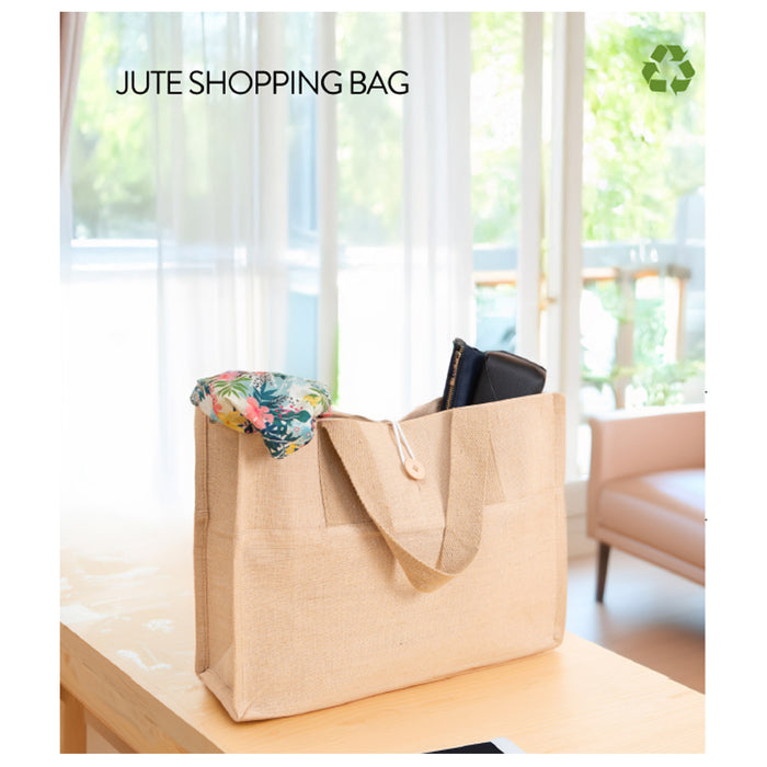 Oblique-Fir Jute Shopping Bag