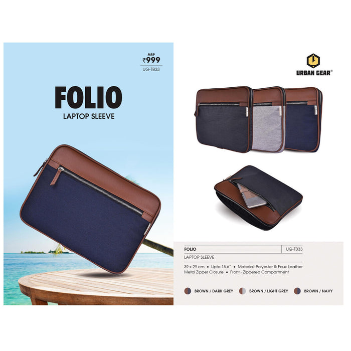 URBAN GEAR -  FOLIO - Laptop Sleeeve	Zipcase -  UG-TB33