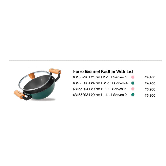 Wonder Chef - Ferro Enamel Kadhai With Lid