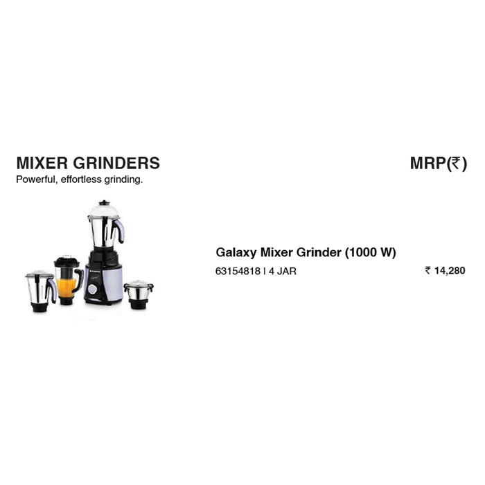 Wonder Chef - Galaxy Mixer Grinder (1000 W)