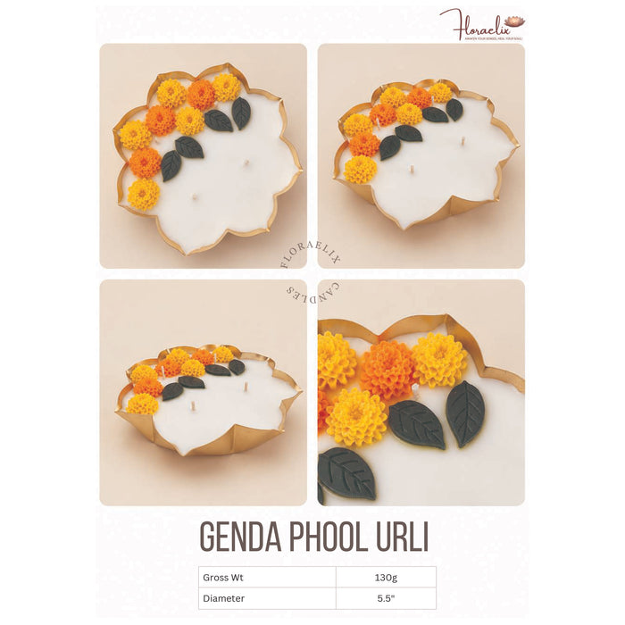 Floraelix - Genda Phool Urli Candle   JSFC080