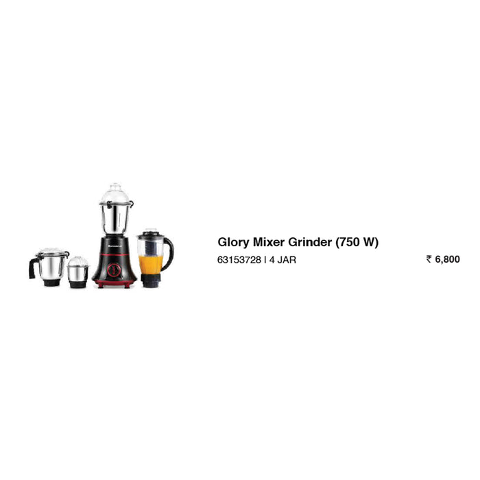 Wonder Chef - Glory Mixer Grinder (750 W)