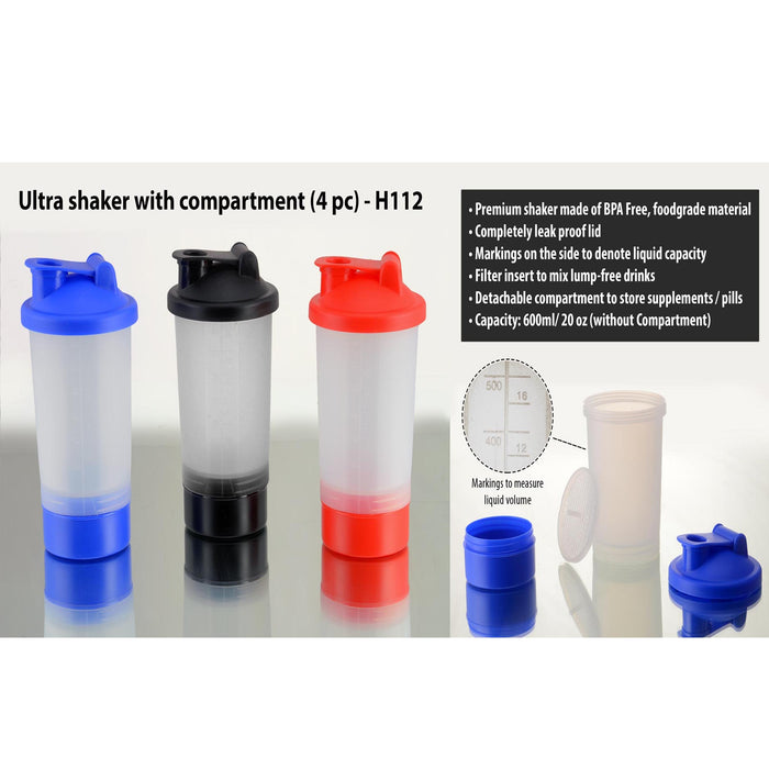 Ultra shaker with compartment (4 pc) - H 112