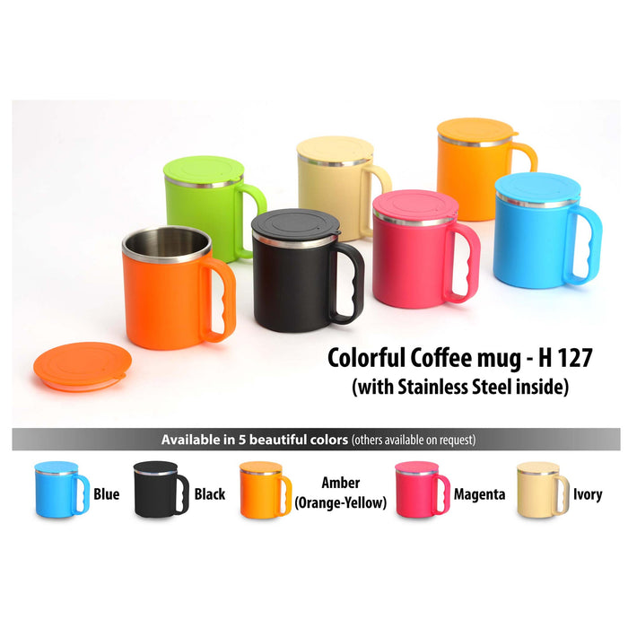 Colorful Steel coffee mug (with box) -  H 127