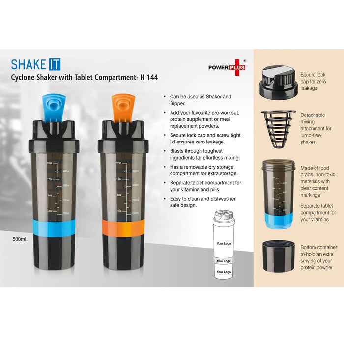 Shake it Cyclone shaker with Tablet compartment - H 144