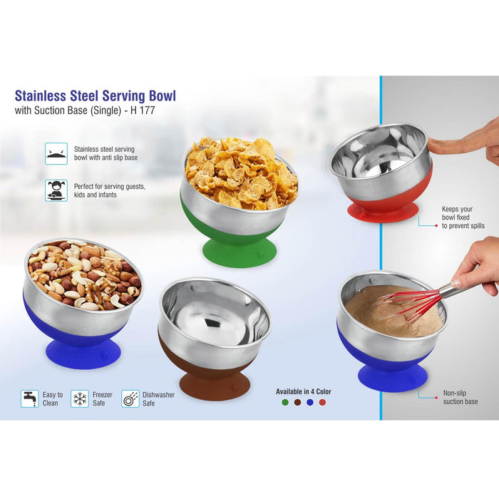 Stainless steel Serving bowl with suction base - H 177