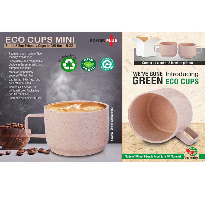 Eco cups mini: Set of 2 eco friendly cups in gift box -  H 221
