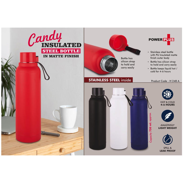 Power Plus - Candy Insulated Steel Bottle In Matte Finish H 248 A
