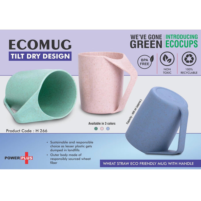 EcoMug : Wheat Straw Eco Friendly Mug with Handle | Tilt Dry Design -  H 266
