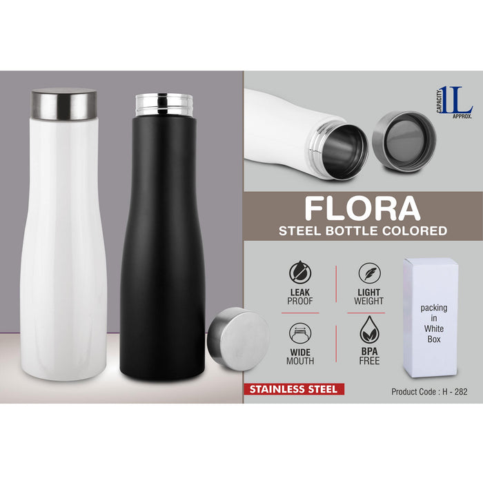 Flora Steel bottle Colored | Capacity 1L approx -  H 282