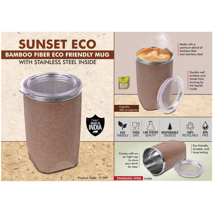 Power Plus - Sunset Eco Bamboo Steel Mug H 289