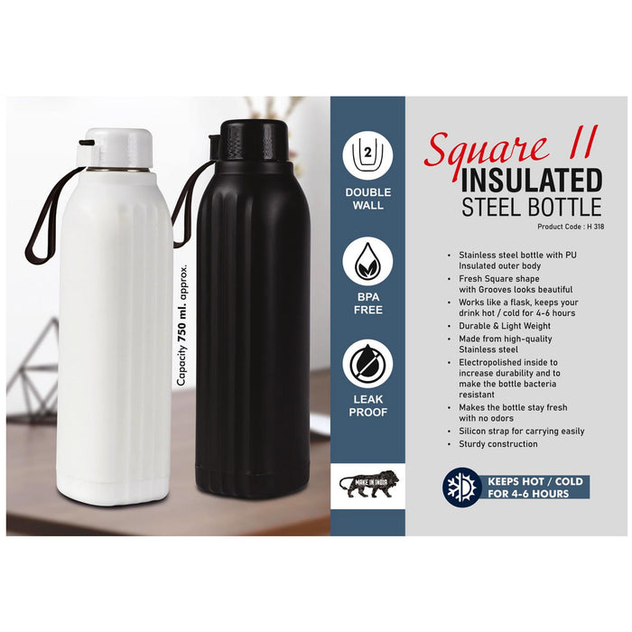 Power Plus - Square Insulated Steel Bottle H 318