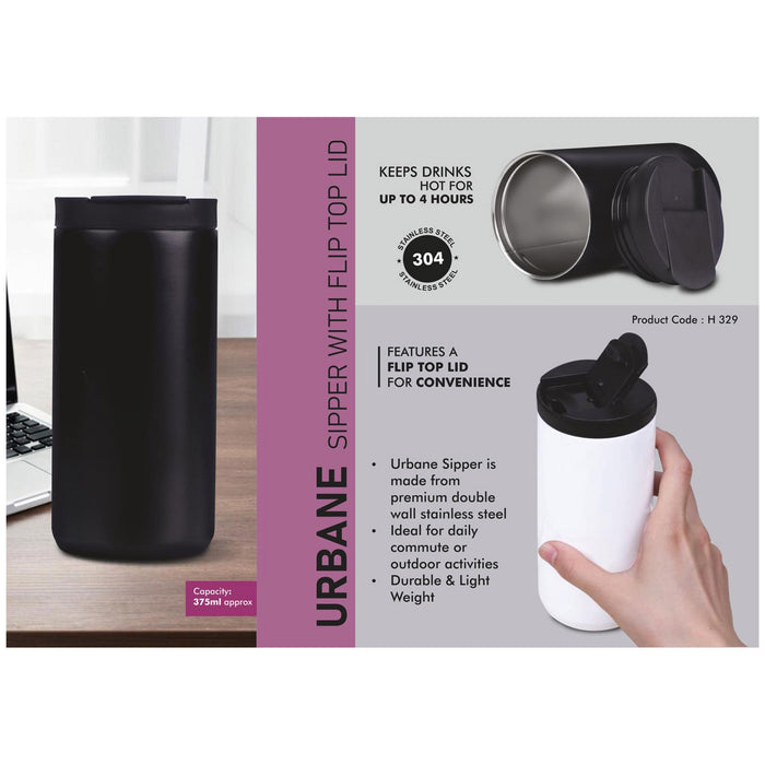 Power Plus - Urbane Sipper With Flip Top Lid H 329