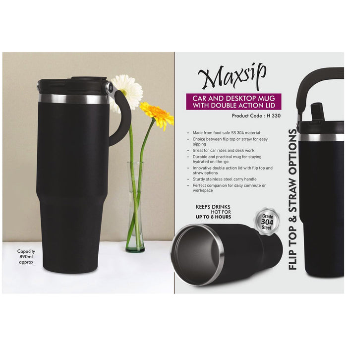 Power Plus - Maxsip Flip Top & Straw Options H 330