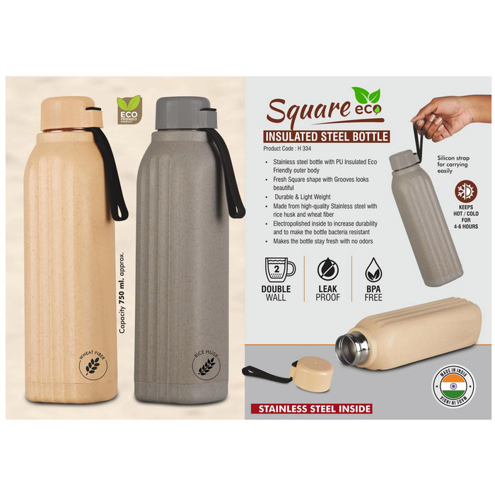 Power Plus - Square  Eco Insulated Steel Bottle H 334