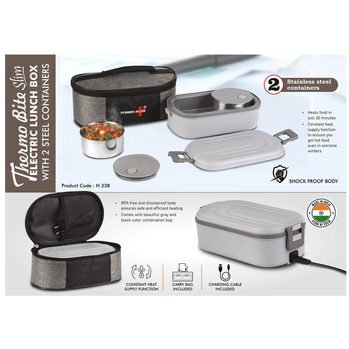 Power Plus - Thermo Bite Slim Electric Lunch Box H 338