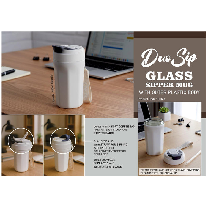 Power Plus - Duo Sip Glass Sipper Mug H 344