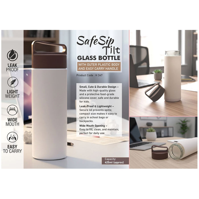 Power Plus - Safe Sip Tilt Glass Bottle H 347