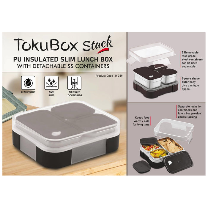 Power Plus - Toku Box Stack PU Insulated Slim Lunch Box H 359
