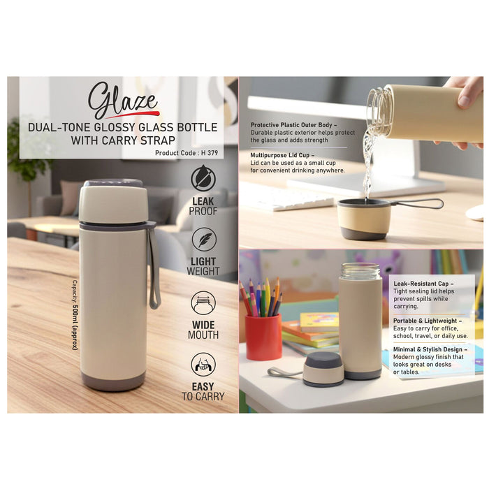 Power Plus - Glaze Dual - Tone Glossy Glass Bottle H 379