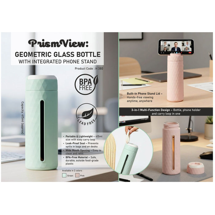 Power Plus - Prism View: Geometric Glass Bottle H 380