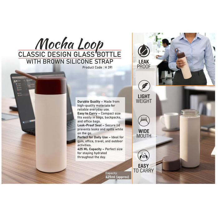 Power Plus - Mocha Loop Classic Design Glass Bottle H 391