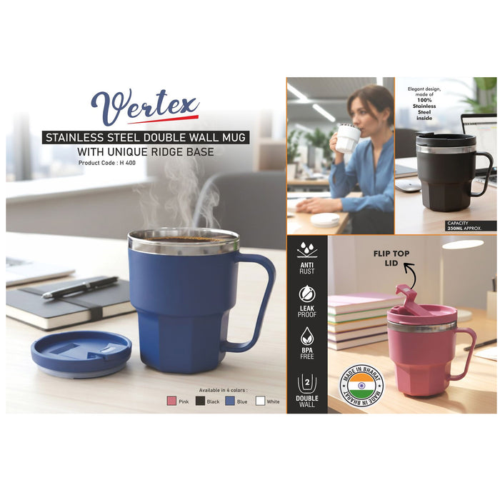 Power Plus - Vertex Stainless Steel Double Wall Mug H 400
