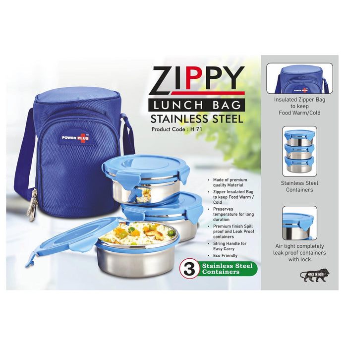 Zippy Lunch box bag- 3 containers (steel)  - H 71
