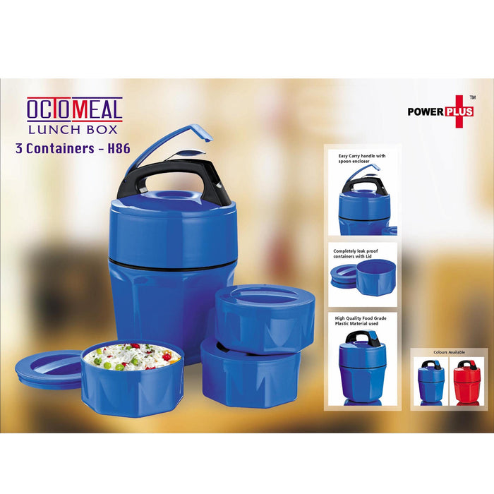 Octomeal Lunch box | 3 containers (plastic) - H 86