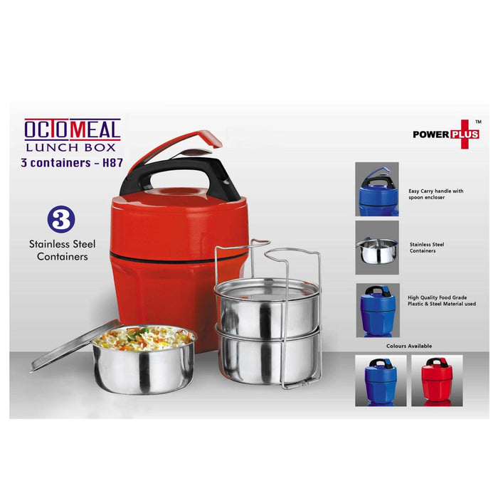 Octomeal Lunch box | 3 containers (steel)  H - 87