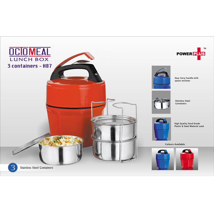 Octomeal Lunch box | 3 containers (steel)  - H 87