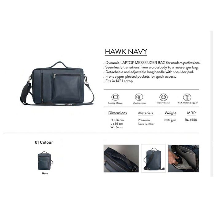 OBLIQUE- HAWK NAVY  LAPTOP BAG