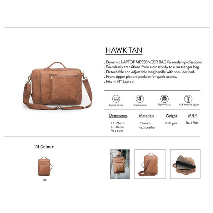 OBLIQUE- HAWK TAN   LAPTOP BAG