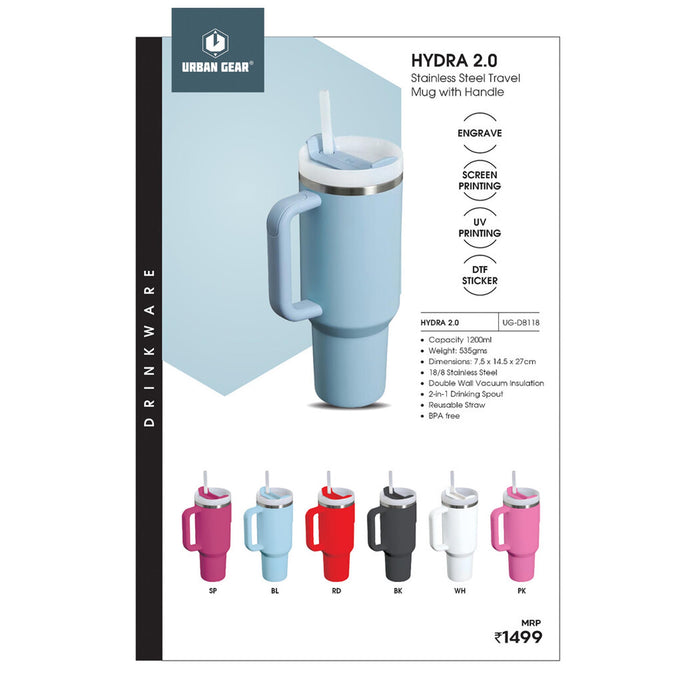 URBAN GEAR - HYDRA - Stainless Steel Mug with Handle (1200ml) - UG-DB105