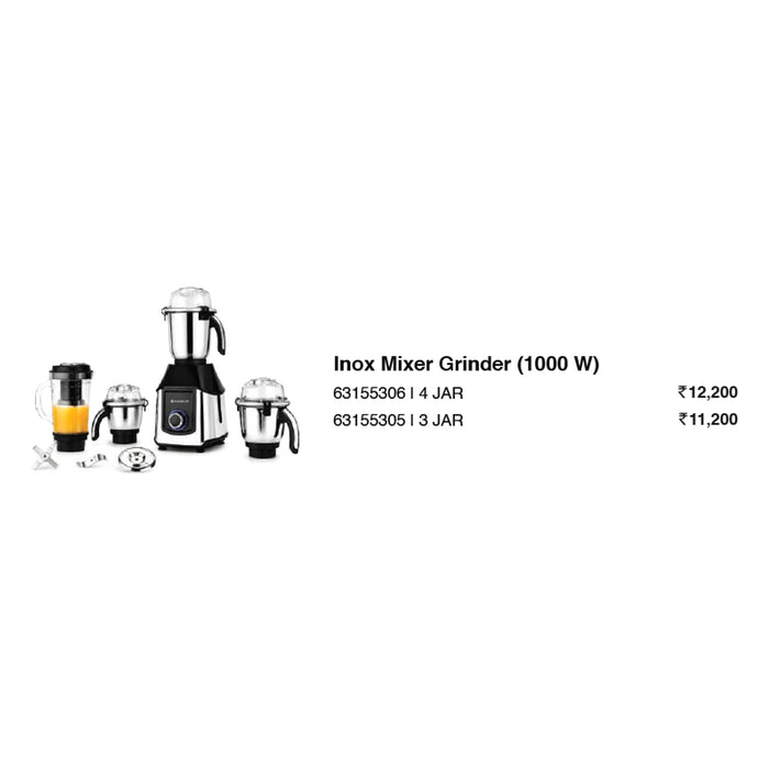 Wonder Chef - Inox  Mixer Grinder (1000 W)