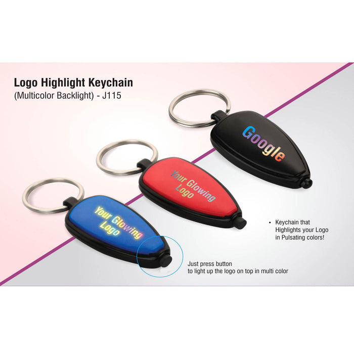 Logo highlight keychain (multicolor backlight)- J 115