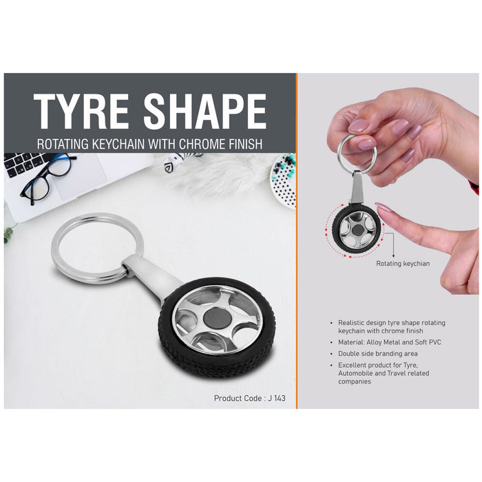 Power Plus - Tyre Shape Rotating Keychain J 143