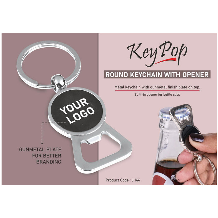 Power Plus - Key Pop: Round Keychain With Opener J 146