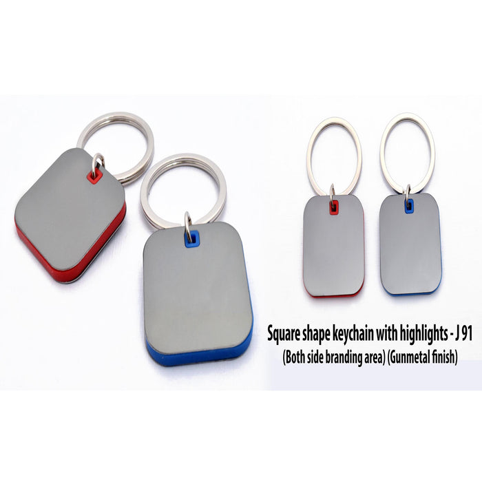 Square shape keychain with highlights   - J 91