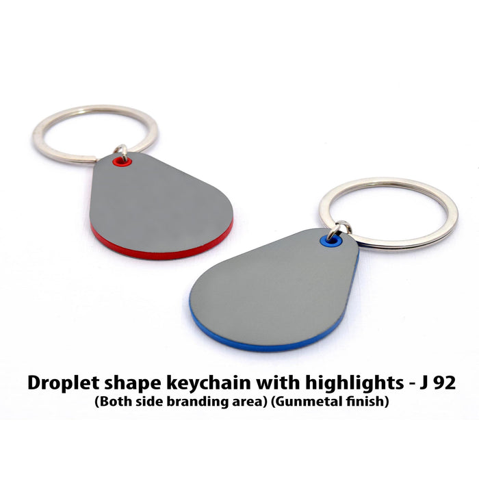 Droplet shape keychain with highlights  - J 92