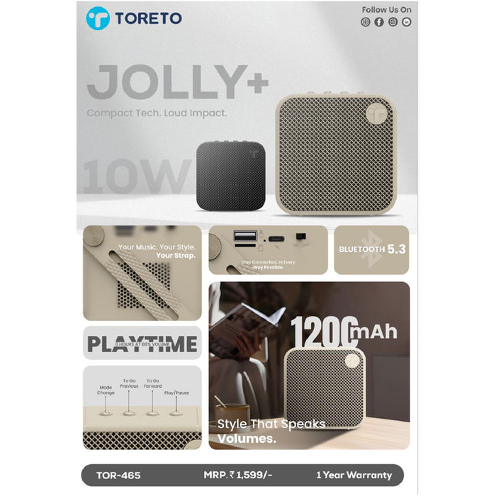 Toreto  Jolly +  Bluetooth Speaker