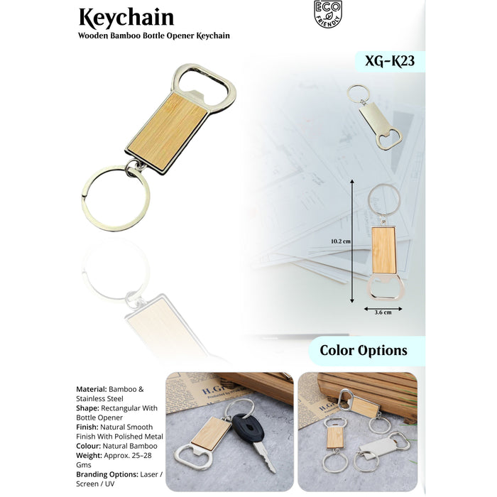 Wooden Bamboo bottle Opener  Keychain  XG-K23
