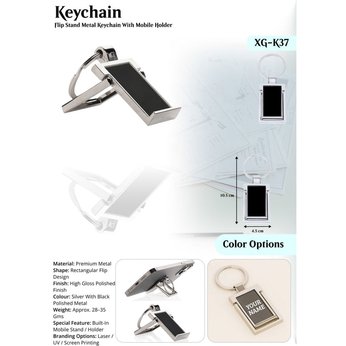 Flip Stand Metal Keychain With Mobile Holder XG -K37