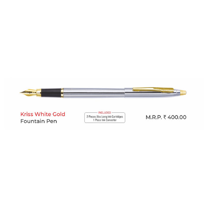 Pierre Cardin - Kriss White Gold  Fountain  Pen