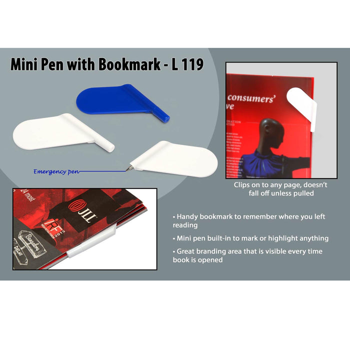Mini Pen with Bookmark  - L 119