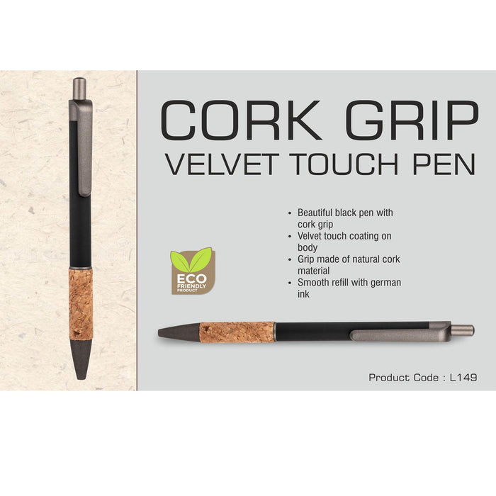 Cork grip velvet touch pen  - L 149