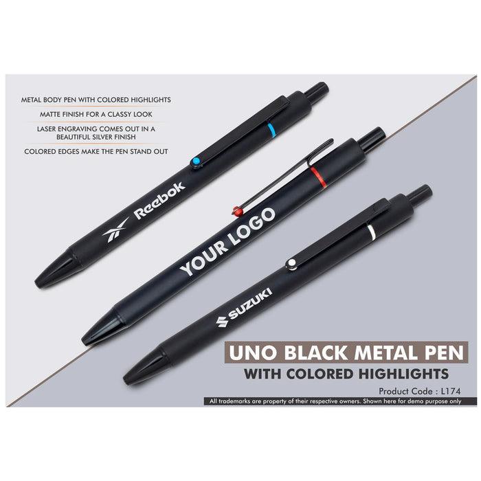 Power Plus - UNO Black Metal Pen L 174